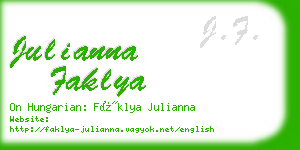 julianna faklya business card